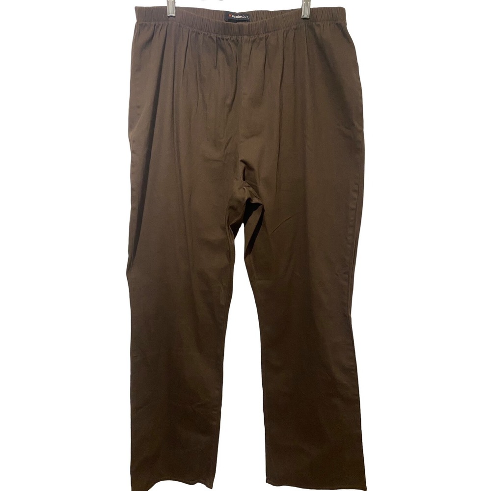 Denim 24/7 26w tall elastic waist brown pants 3x 4x 34.5 inseam tall